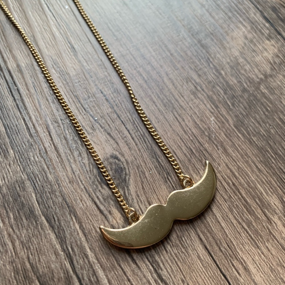 Gold Moustache Necklace
